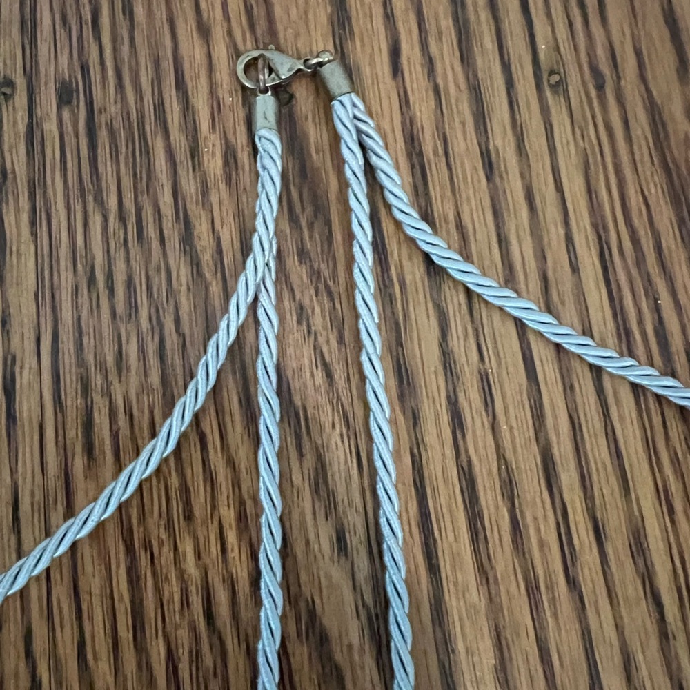 Anthropologie Beaded Necklace with Green, Pink, and Beige Accents - Picture 3 of 4